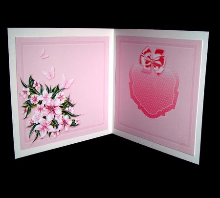 Pink Flowers and Butterflies Matching 6in x 6in Insert by Dianne Jackson