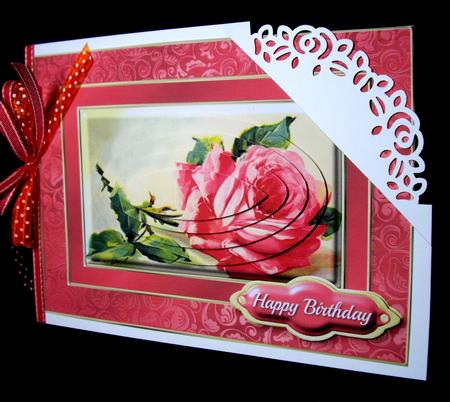 Pink Rose Fancy Quick Card by Dianne Jackson