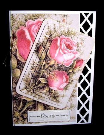 Pink Winter Roses with Brambles Pyramids by Dianne Jackson