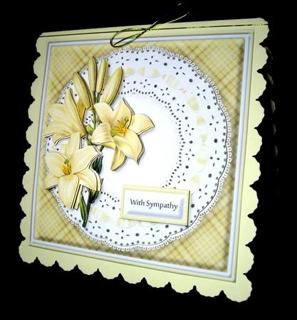 Cream Lilies 8x8 Quick Card by Dianne Jackson