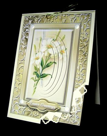 Cream Lilies Fancy Quick Card by Dianne Jackson