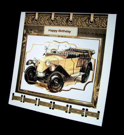 Open Top Vintage Car Card with Layers by Dianne Jackson