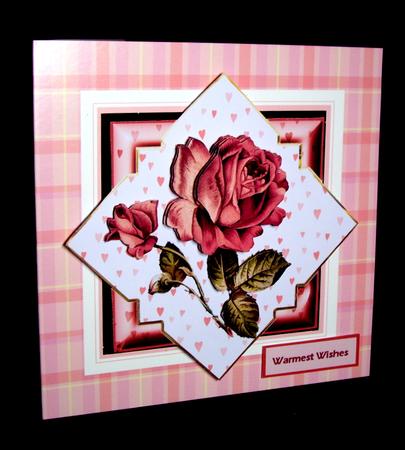 Valentine Rose Card with Decoupage by Dianne Jackson