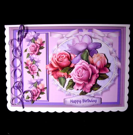 Lovely Roses on a Lace Oval by Dianne Jackson