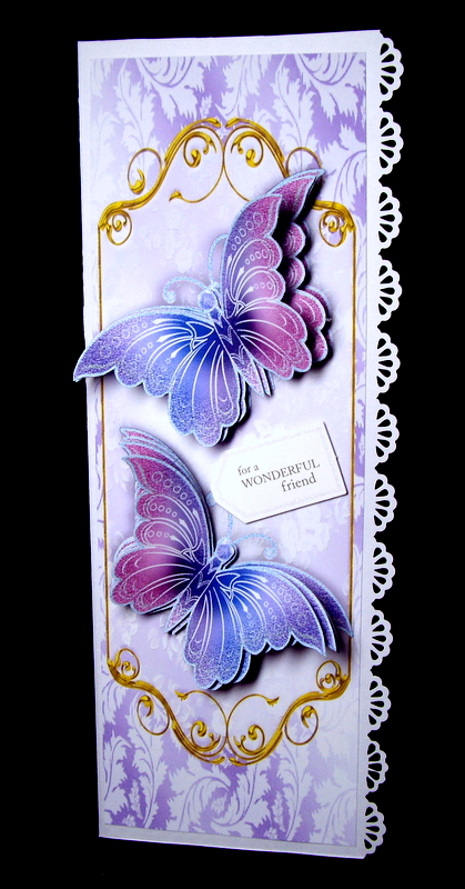 Lilac Butterflies in Ornate Frame Tall Dl by Dianne Jackson