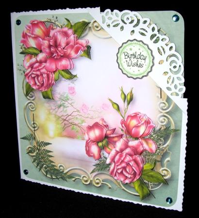 Gorgeous Glory Roses Golden Scene - Square by Dianne Jackson