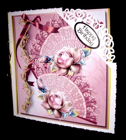 Lovely Pink Fqans and Roses  by Dianne Jackson