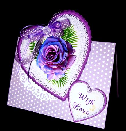 Purple Rose in Heart with Love by Dianne Jackson