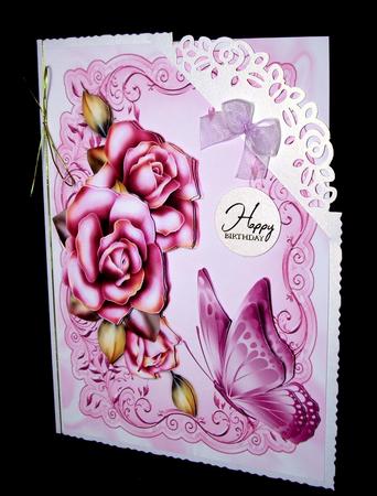 Pink Roses with Butterfly by Dianne Jackson