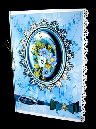 Blue Floral Cameo Pyramage by Dianne Jackson