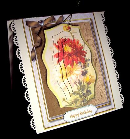 Beautiful Flowers on a Ornate Plaque by Dianne Jackson