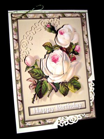 Cream Roses Quick Card Mini Kit by Dianne Jackson