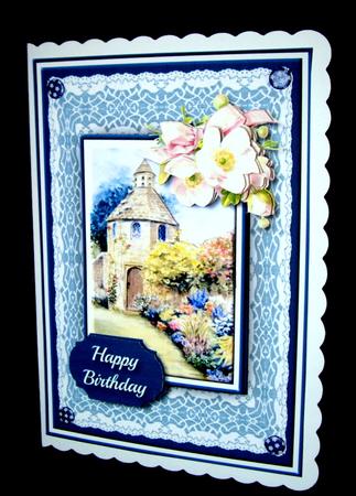 The Dovecote on Lace Quick Card by Dianne Jackson