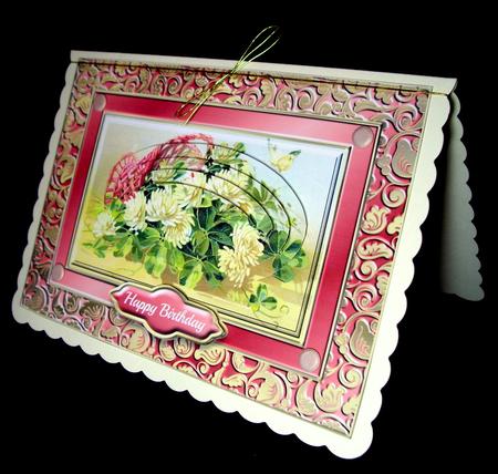 Basket of Cream Flowers Quick Card by Dianne Jackson