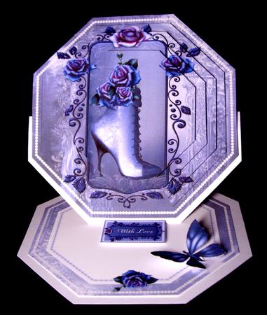 Roses & Boot Octagonal Pyramage by Dianne Jackson