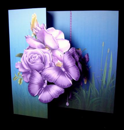 Rose and Butterfly No Holes Fold Back Card Sheet by Dianne Jackson