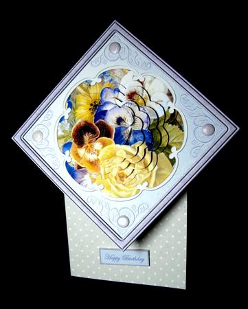 White Rose and Pansy Card with Petal Stacker by Dianne Jackson