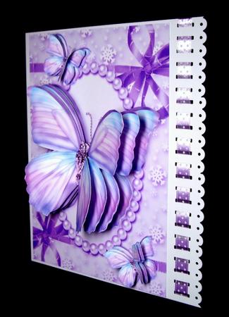 Pretty Purple Butterflies in Pearl Frame A4 by Dianne Jackson