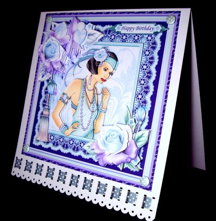 Art Deco Lady in Mint & Lilac 8x8 Mini Kit & Decoupage by Dianne Jackson