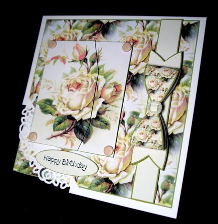 Vintage Roses with Folded Paper Bow by Dianne Jackson