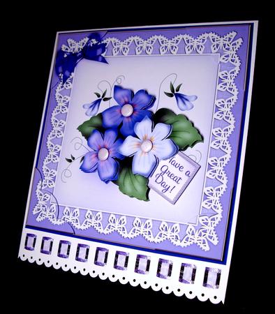 8 x 8 Pretty Viola Scalloped Corner Topper by Dianne Jackson