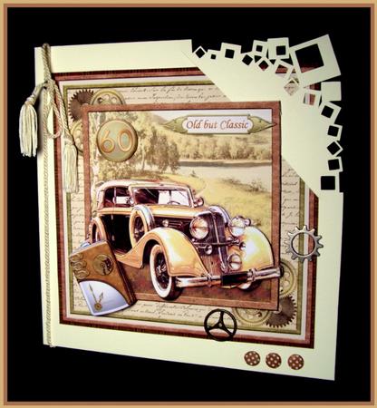 Vintage Gold Car 8x8 Mini Kit & Decoupage by Dianne Jackson