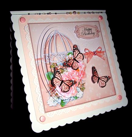 3D Butterflies and Roses Birdcage Pyramid Card Kit by Dianne Jackson
