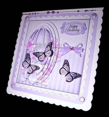 3D Butterflies and Flowers Birdcage Pyramid Card Kit by Dianne Jackson