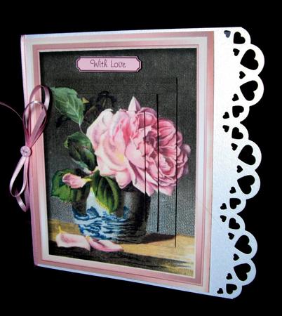 Lovely Pink Rose in a Bowl , ( Pyramid ) by Dianne Jackson