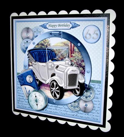 Steampunk Silver Car 8x8 Mini Kit & Decoupage for Men by Dianne Jackson