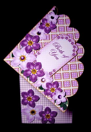 Lilac Fmk Both of U 7in Scallop Corner Decoupage Topper by Dianne Jackson