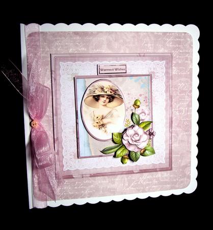 Camelia Rose Beauty Card with Decoupage and Insert Available by Dianne Jackson