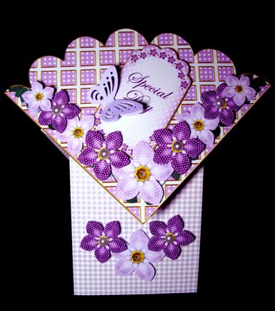 Lilac Fmk Special Day 7in Scallop Corner Decoupage Topper by Dianne Jackson