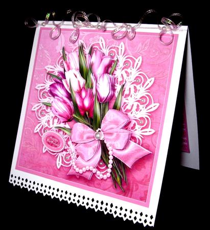 Pink Tulips Bouquet (8inx8in), 6 Page Kit by Dianne Jackson
