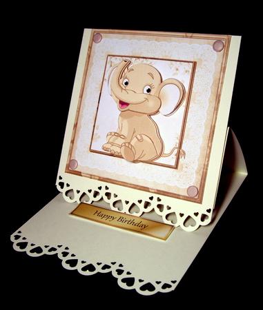 Baby Elephant Card with Decoupage by Dianne Jackson