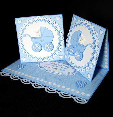 Baby Boy Twin Boys Double Twist Easel Card Kit by Dianne Jackson