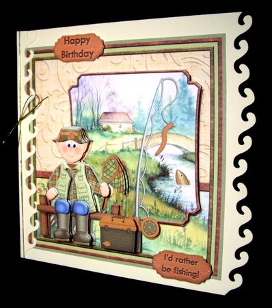 River Fishing 8x8 Mini Kit with Decoupage & Ages by Dianne Jackson