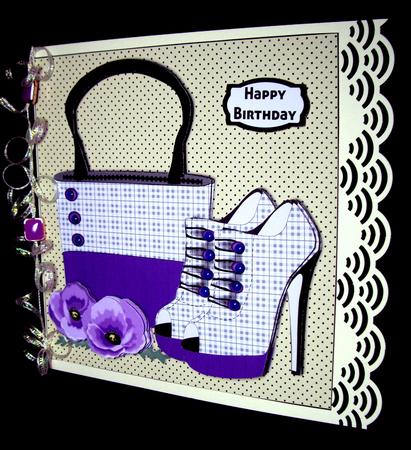 Handbag, Shoes & Purple Poppies Mini Kit by Dianne Jackson