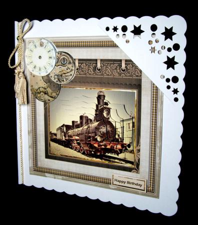 Vintage Steam Train 8x8 Card Mini Kit by Dianne Jackson
