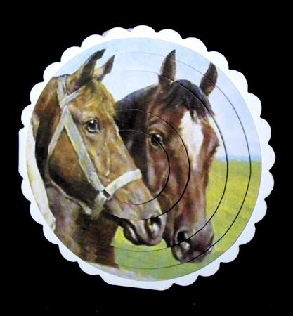 Horses with Green Butterflies Oval Pyramids by Dianne Jackson