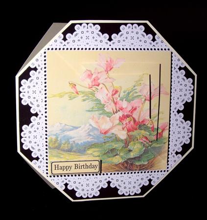 Floral Pyramid Corner 8x8 Octogon Card Topper by Dianne Jackson