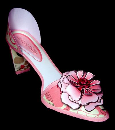 I Love Shoes Kit Warm Pink Floral with 3D Rose by Dianne Jackson