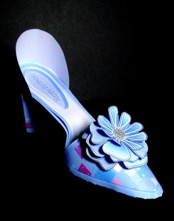 I Love Shoes Kit Blue Confetti Squares with 3D Rose by Dianne Jackson