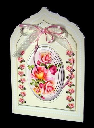 Roses in Cream Porcelain Plaque Card Mini Kit by Dianne Jackson