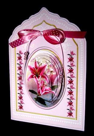 Lilies in Pink Porcelain Plaque Card Mini Kit by Dianne Jackson