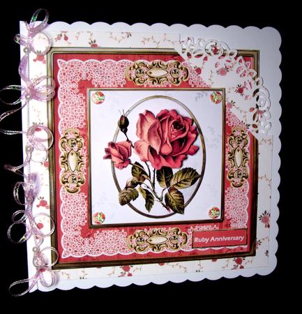 Vintage Red Rose 8x8 Card Mini Kit by Dianne Jackson