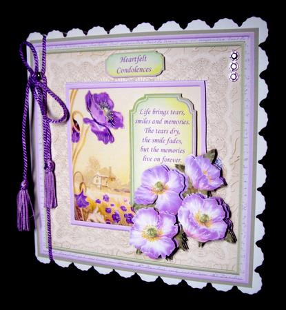 Sympathy Poppies in Purple 8x8 Mini Kit & Decoupage by Dianne Jackson
