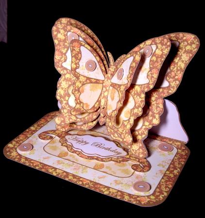 Layered Butterfly Easel - Brown Patchwork by Dianne Jackson