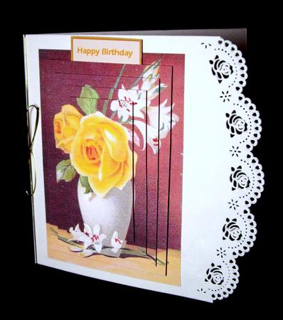 Yellow Roses in Vintage Vase Pyramids by Dianne Jackson