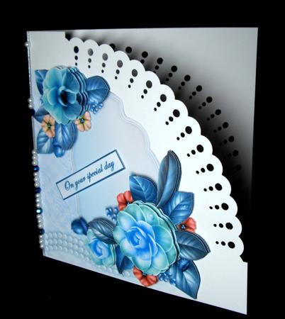 Classy Winter Camellia 8x8 Card Front by Dianne Jackson